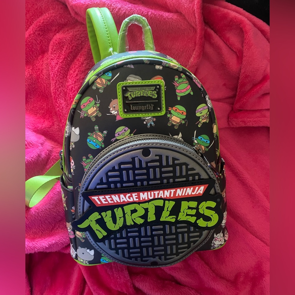 Kids leather ninja turtle book bag